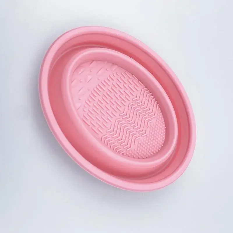 Lavar tapete limpo ferramentas de beleza caixa de purificador de silicone macio escova de maquiagem limpador de pó dobrável tigela de limpeza escovas de sombra