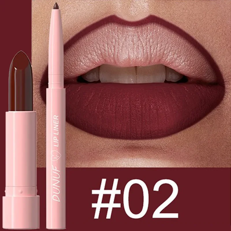 2 Pçs/set Batom + Lip Liner Kit de Maquiagem Matte Nu de Longa Duração À Prova D 'Água Não Mancha Cônico Nib Lip Contour Pen Lip Cosméticos