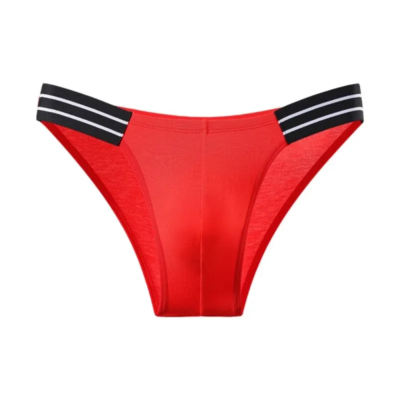 Cuecas lingerie masculina triângulo calcinha listra respirável homens cuecas finas cintura média tamanho grande roupa interior para presentes masculinos