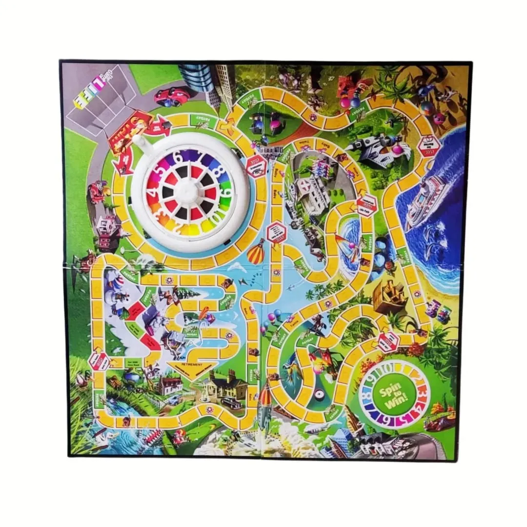 Jogo de tabuleiro de simulação de vida-jogo de festa com roda giratória (2-4 jogadores), jogo de cartas ideal para reuniões familiares, presente
