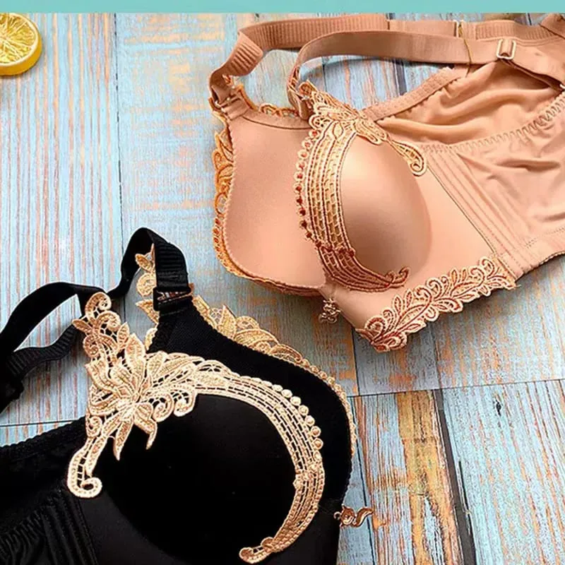 Adjustable Embroider Lace Lingerie Non-underwire Bra Small Breasts Gathering Prevent Sagging Comfortable Bra