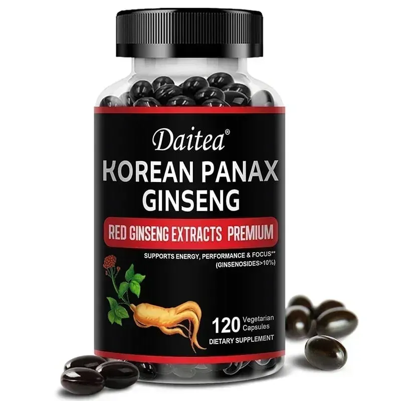 Cápsulas de ginseng vermelho coreano-1000 mg aumentam a resistência energética, o desempenho atlético e a força muscular apoiam a saúde imunológica
