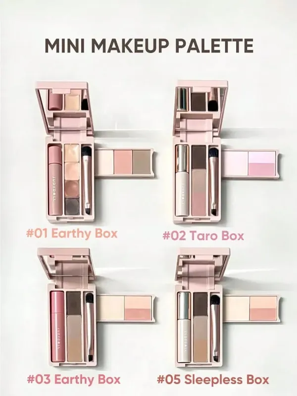 Judydoll paleta de sobrancelha tudo-em-um, portátil, multifuncional, sombra, blush, conjunto de maquiagem para viagens, contorno de blush