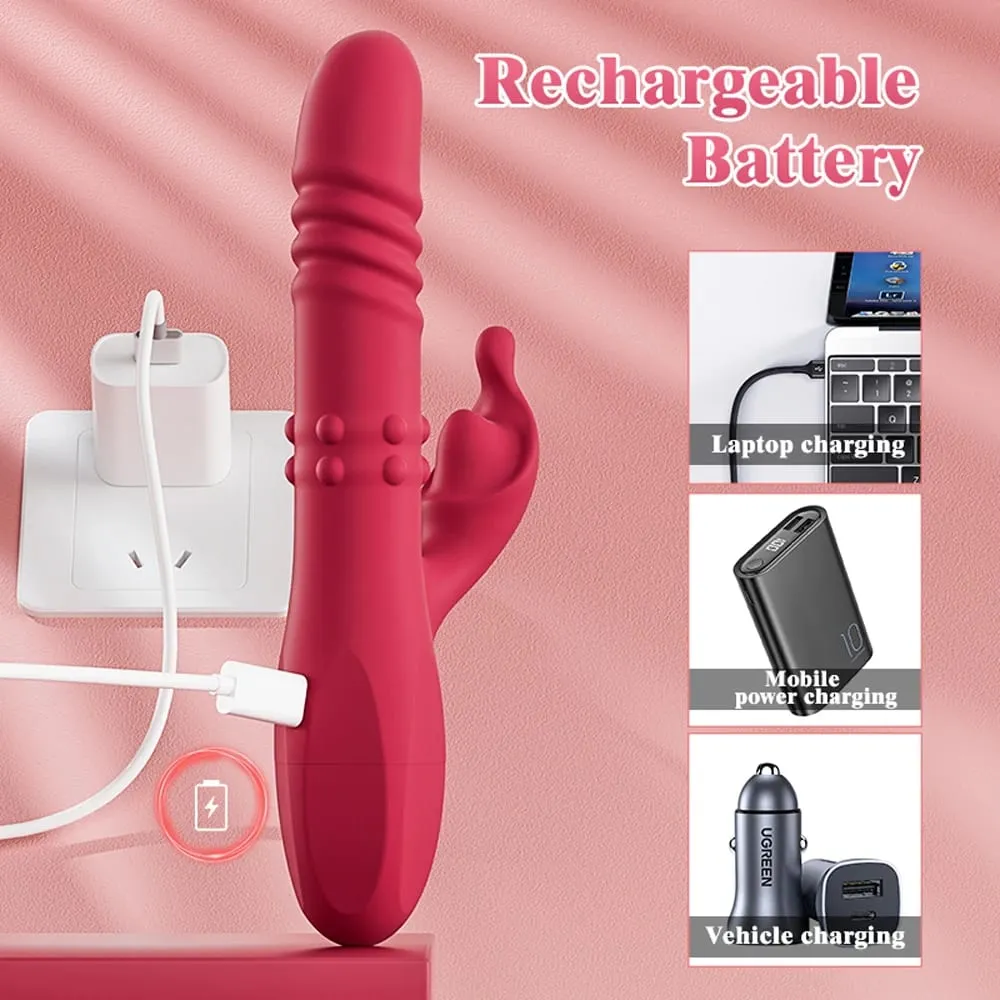 Vibrador telescópico de coelho, massagem rotativa, estimulador de vibração de clitóris vaginal, ponto g, masturbador de orgasmo, brinquedos de casal adulto — image 4