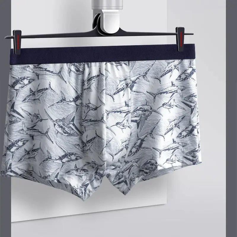 MiiOW 4Pcs Man Underwear Boxers Men's Panties Breathable Polyester Innerwear Sexy Men Underpants Boxershorts Antibacterial