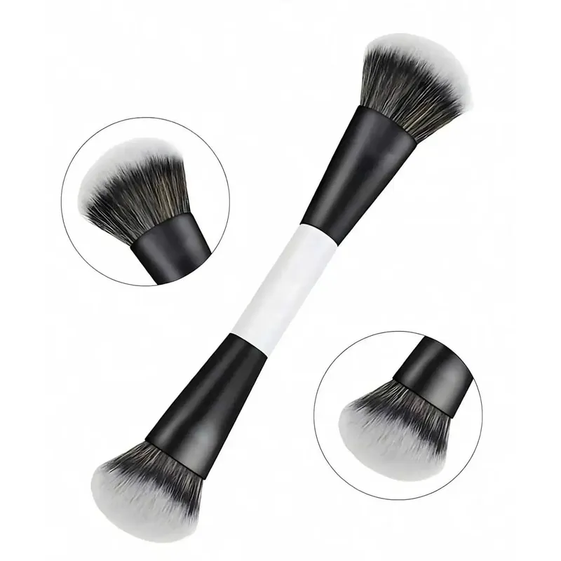 Conjunto de pincéis de maquiagem de ponta dupla 4pcs. Escovas multifuncionais para contorno e corretivo do iluminador em pó blush