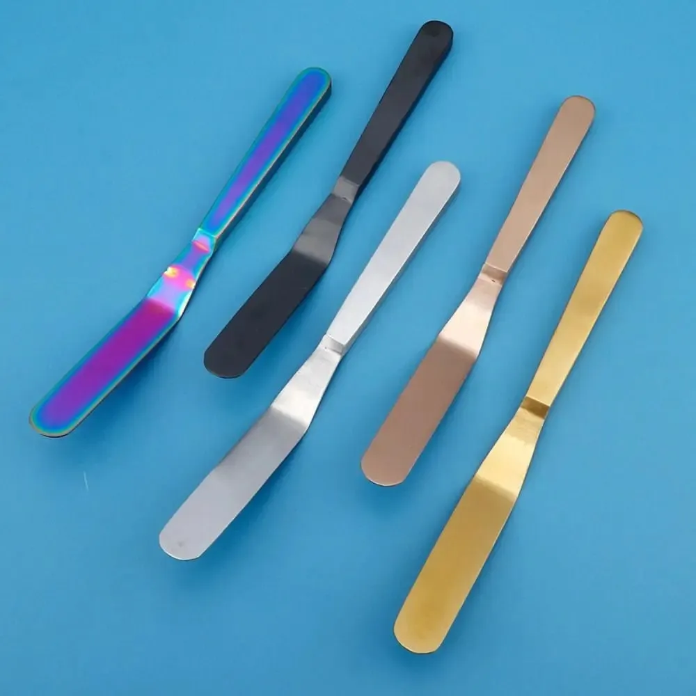 Utensílios de cozinha raspador de manteiga de aço inoxidável 8 tamanhos, espátula de confeiteiro para bolo, à prova de ferrugem, espalhador de geléia, pão