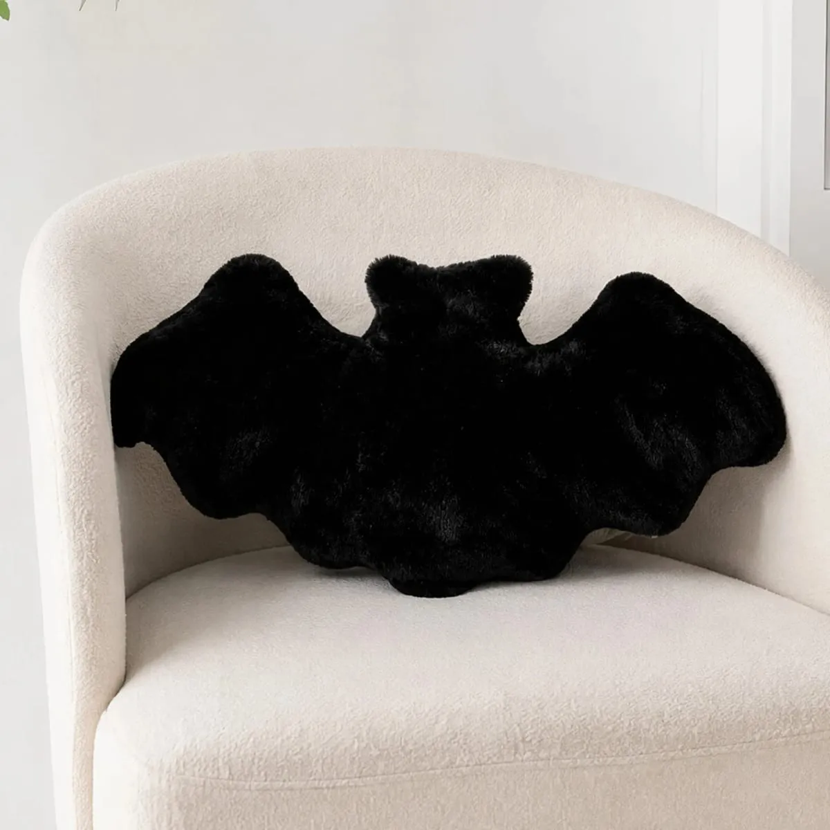 Travesseiro de pelúcia em forma de morcego, dia das bruxas, morcegos, travesseiro de pelúcia peludo, para halloween, decorativo, casa, sofá-cama