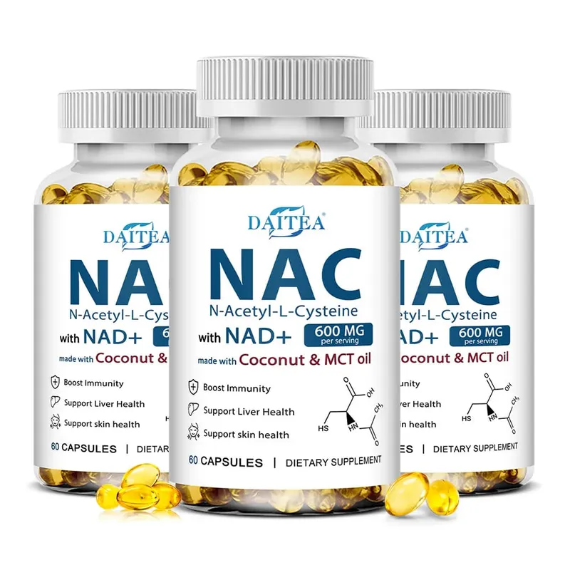 Suplemento N-Acetil Cisteína NAC com NAD + Suporte Antioxidante Suporte Saúde do Fígado Saúde da Pele Saúde Sem Glúten 120 Cápsulas — image 10