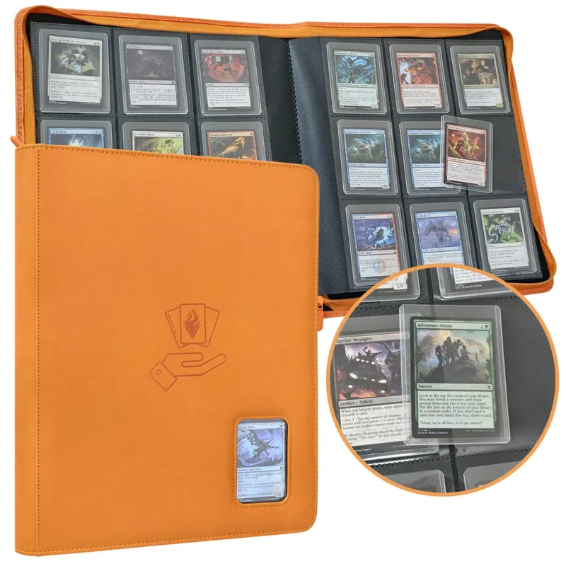O fichário do carregador superior contém 360 carregadores superiores, 9 bolsos, fichário do carregador superior para cartões rígidos de 3 'x 4', fichário do cartão do toploader