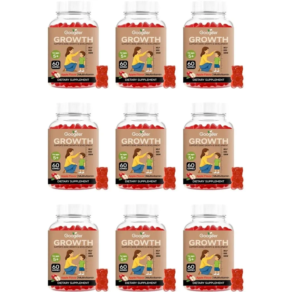 Gomas de suporte para crescimento de altura infantil com nutrição essencial para crescimento e multivitamínico apoia altura saudável e desenvolvimento ósseo
