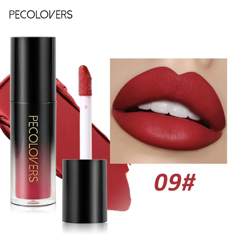 Brilho labial de veludo fosco, múltiplas cores, à prova d'água, de longa duração, copo antiaderente, batom suave para aplicar alta renderização de cores
