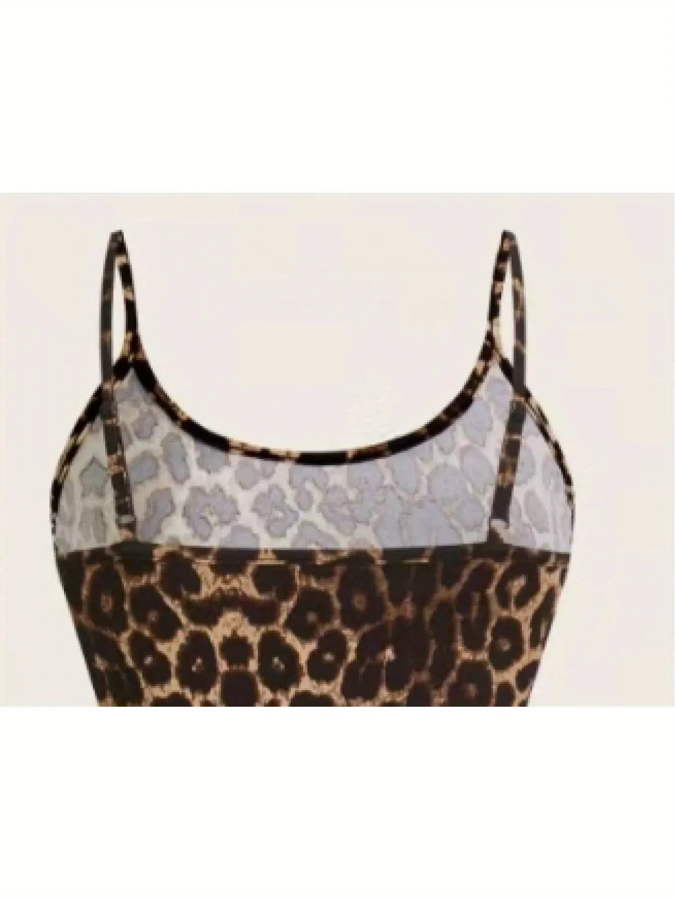 Nova primavera verão e outono sexy cinta leopardo impressão suspender