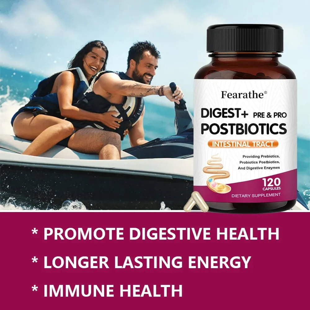 Cápsulas digestivas + prebióticas + probióticos apoiam enzimas digestivas, saúde intestinal, imunológico, aliviam o inchaço