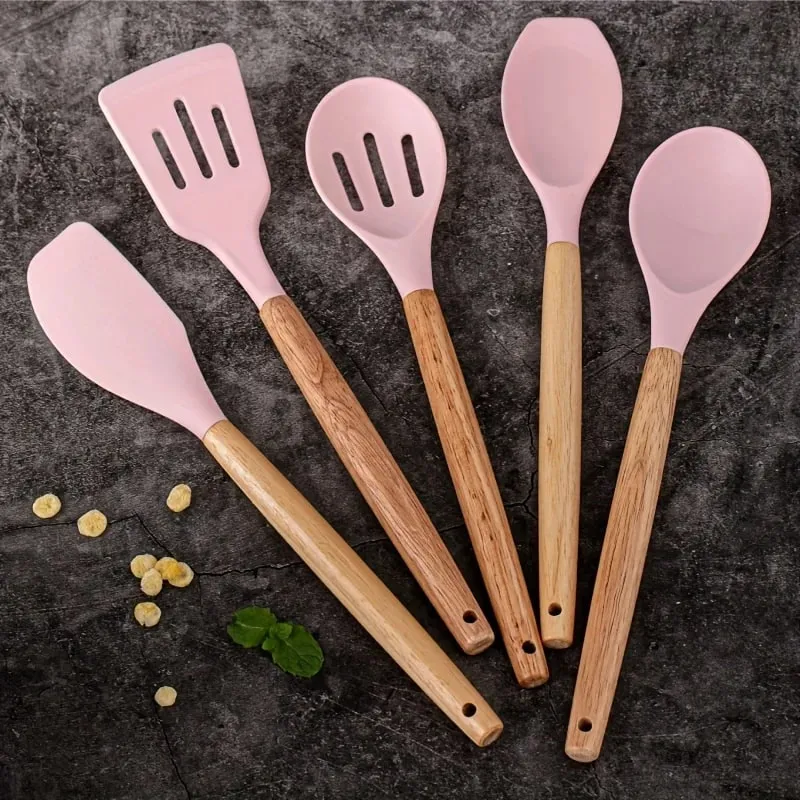 Conjunto de utensílios de silicone 14 unidades com suporte de plástico — image 14