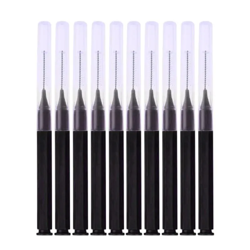 50/100 件黑色可彎曲眉刷燙眉刷一次性提眉刷微型睫毛刷塗抹器工具