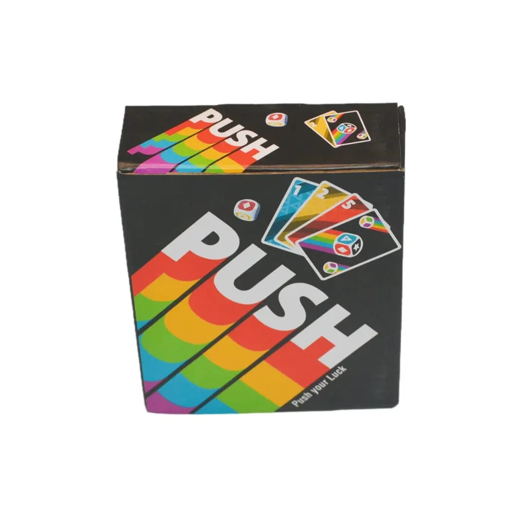 《Push 2026》 um jogo de cartas jogo de tabuleiro jogo interativo com instruções em inglês espanhol francês alemão italiano e holandês ritmo acelerado fácil de aprender uma ótima opção para festas