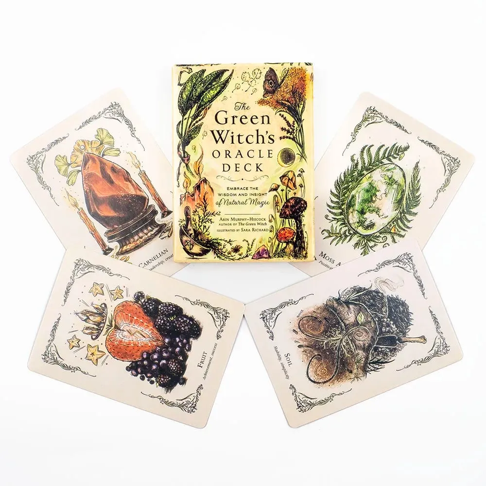 The Green Witch's Oracle Deck 50Pcs Divination Fate Tarot Oracle Cards Party Entertainment Board Game Cards 10.3*7.3cm TK119K