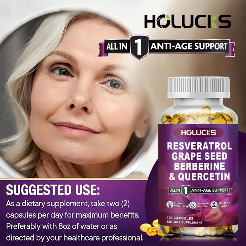 Resveratrol Supplement Boost NAD+ level Anti-Aging Immune Support Improve Metabolic Promote Overall Wellness