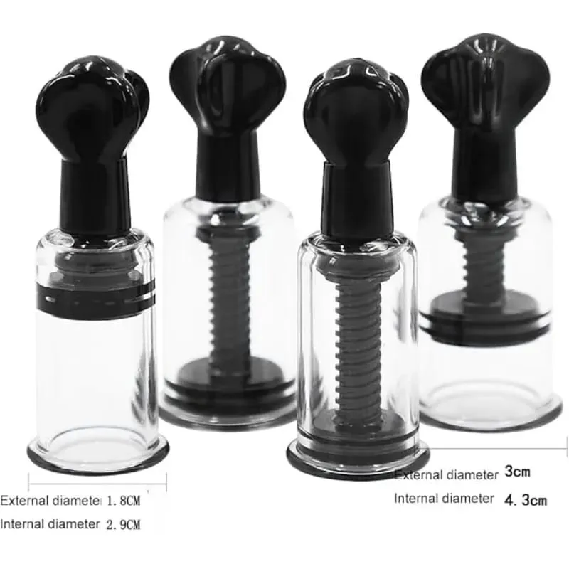2pcs BDSM Adult Nipple Suction Cup Breast Clitoris Sucker Erotic Nipple Clamp Pump Adult Game Breast-fed Sex Toys for Women Men
