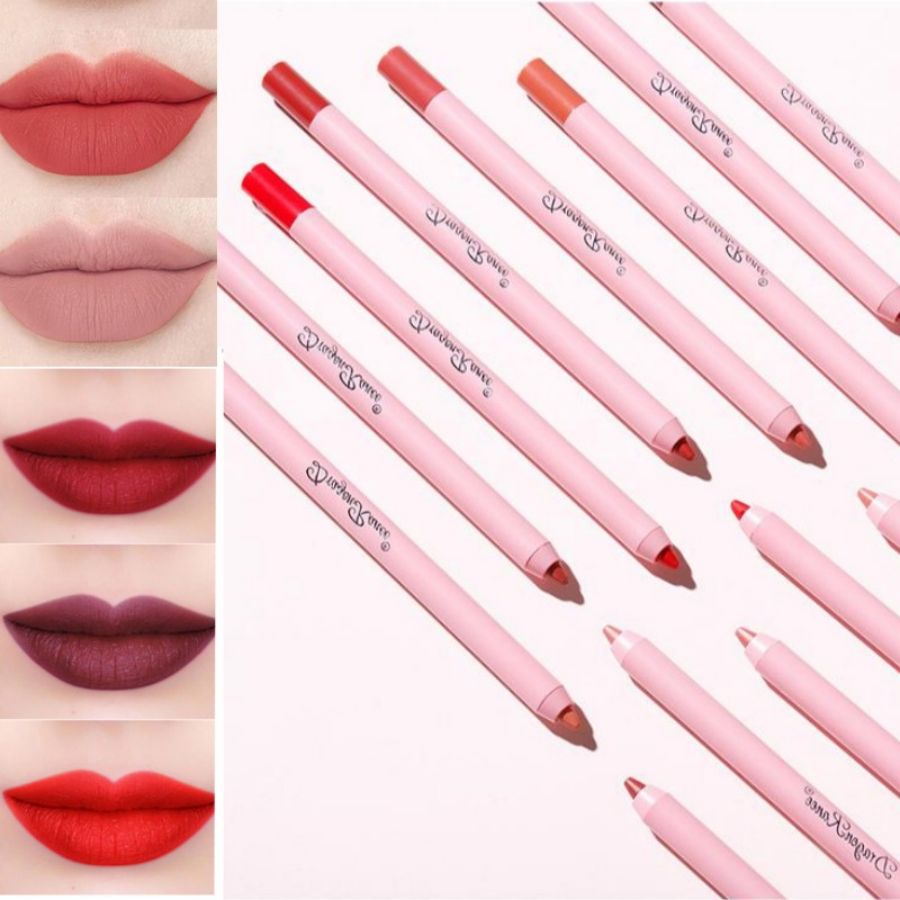 Delineador labial fosco à prova d'água em pasta de feijão Caneta de batom preenchedora de lábios Delineador labial não desbotante Delineador labial fosco de longa duração à prova d'água e à prova de suor Caneta de batom labial rechonchuda de um segundo