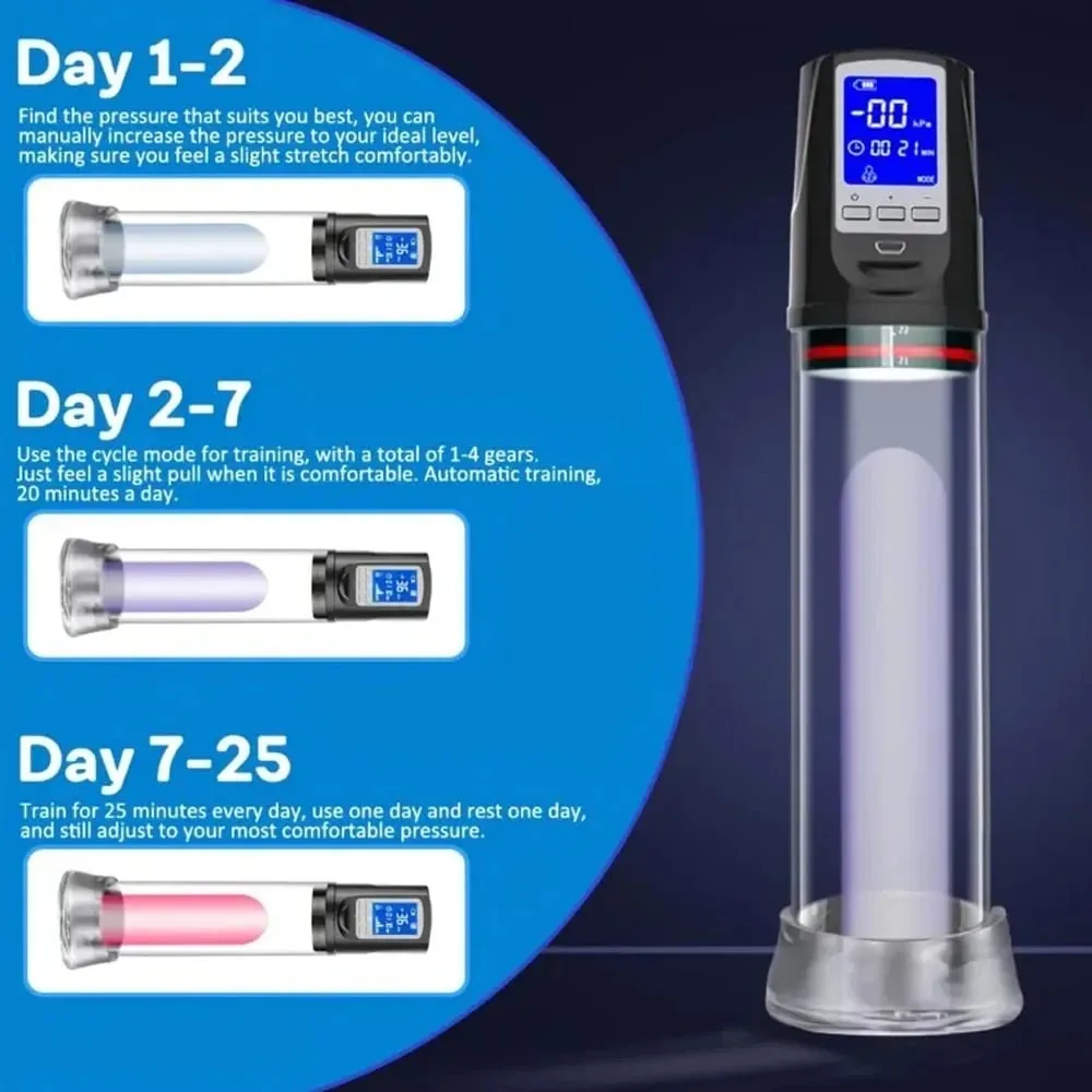 Automatic Penis Pump Suction Vacuum Male Masturbation Penis Extender Dick Erection Enhancement Trainer Adults Sex Toys
