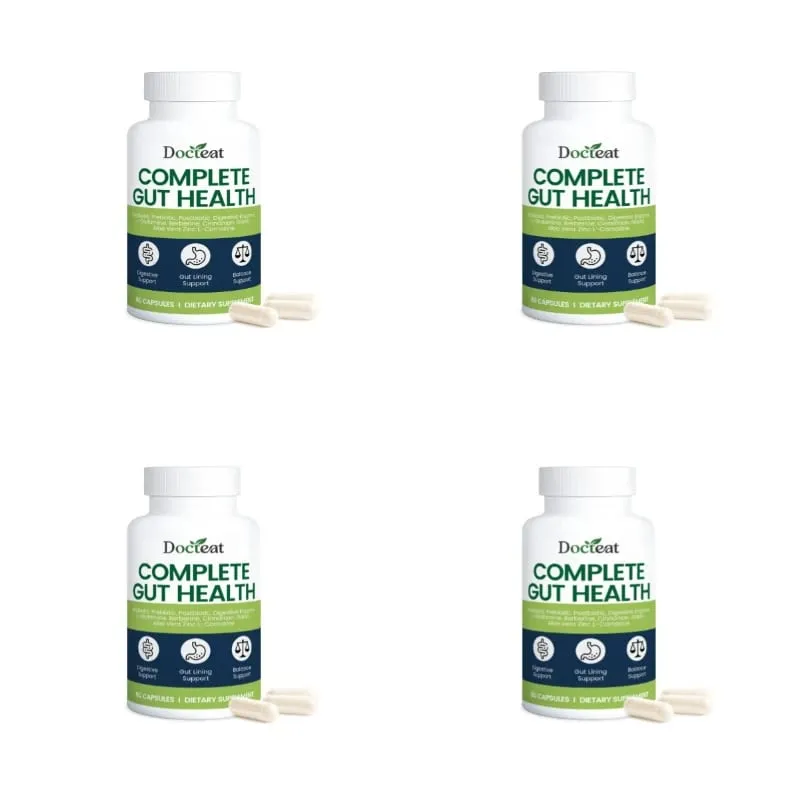 Cápsulas completas para saúde intestinal Docteat com enzimas digestivas probióticas prebióticas pós-bióticas para equilíbrio intestinal e digestão 60 contagens