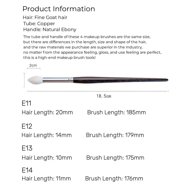 Eyeshadow Makeup Brushes Luxury Natural Fine Goat Hair Ebony Handle Eye Shadow Blending Brush Beauty Tools