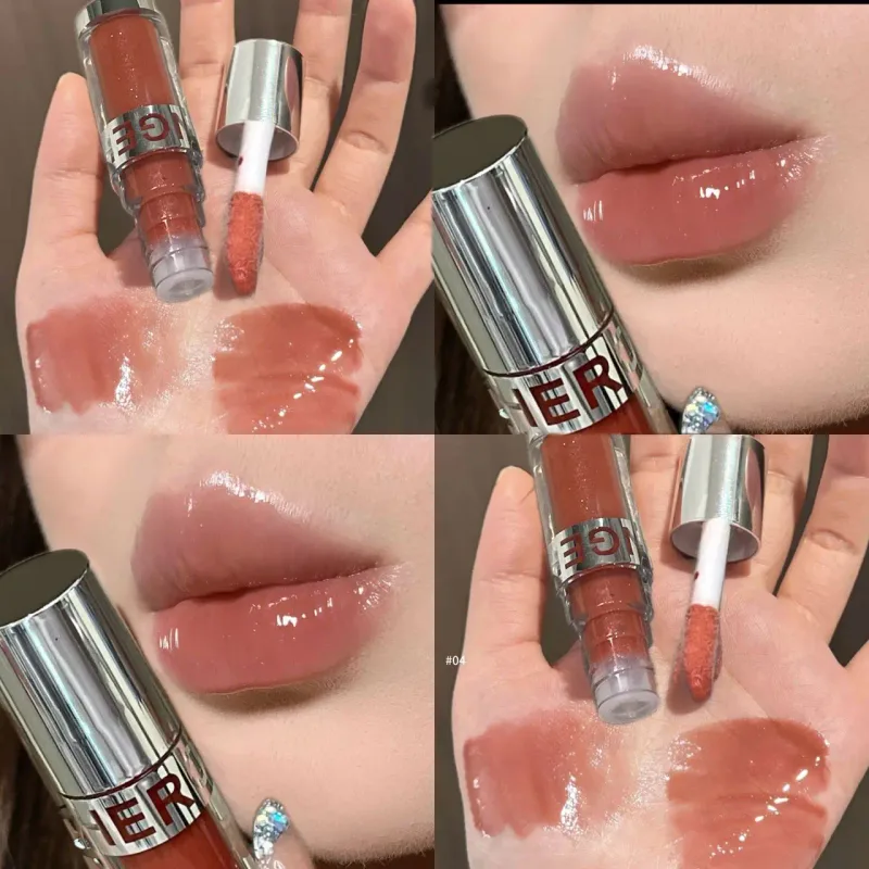 Herorange brilho labial transparente e respirável, brilho labial hidratante, brilho labial de longa duração, cosméticos transfronteiriços diários para jovens