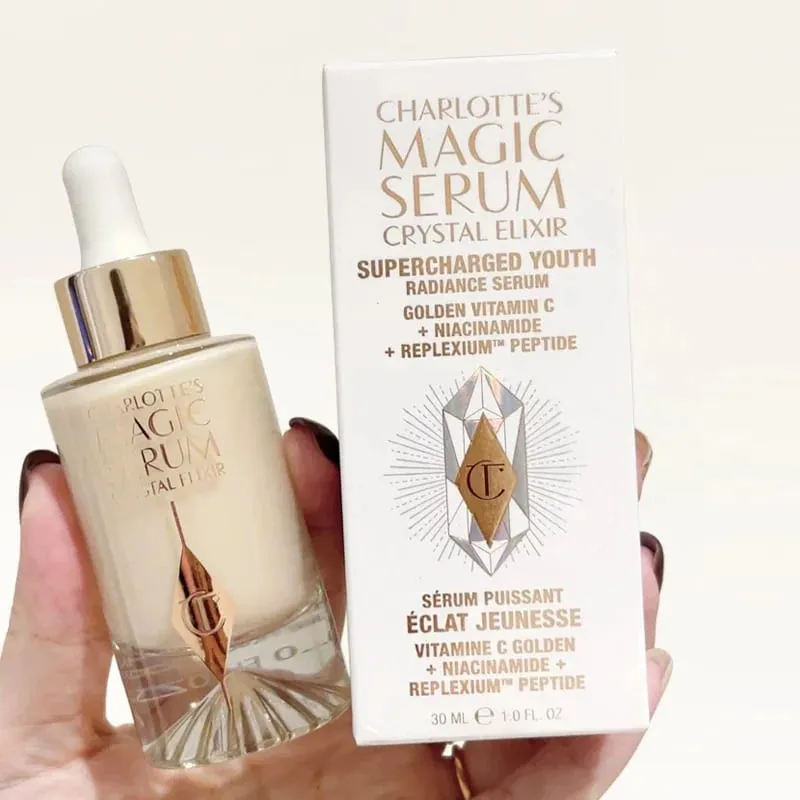 Charlotte micro leve pó almofada de ar pequena placa de ouro ajuste em pó 2 cores pó blush essência óleo tilbury cosméticos