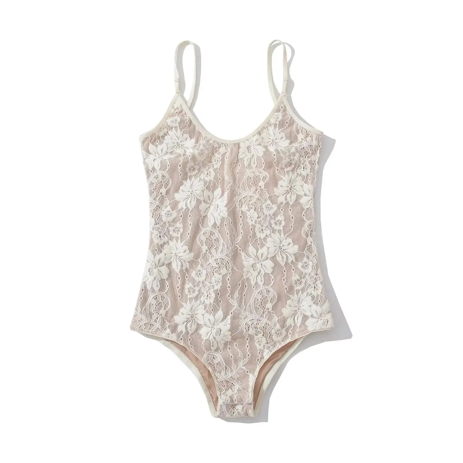 Sexy ver através de renda com forro sem costas cinta de espaguete bodysuit mulher estilingue apertado macacão curto ajuste fino macacão playsuits