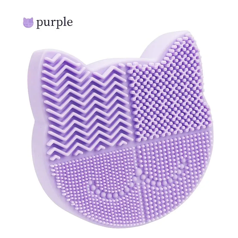 Escova de maquiagem de silicone, caixa de armazenamento de limpeza, placa de lavagem, limpador de tapete, ferramentas de pincéis cosméticos