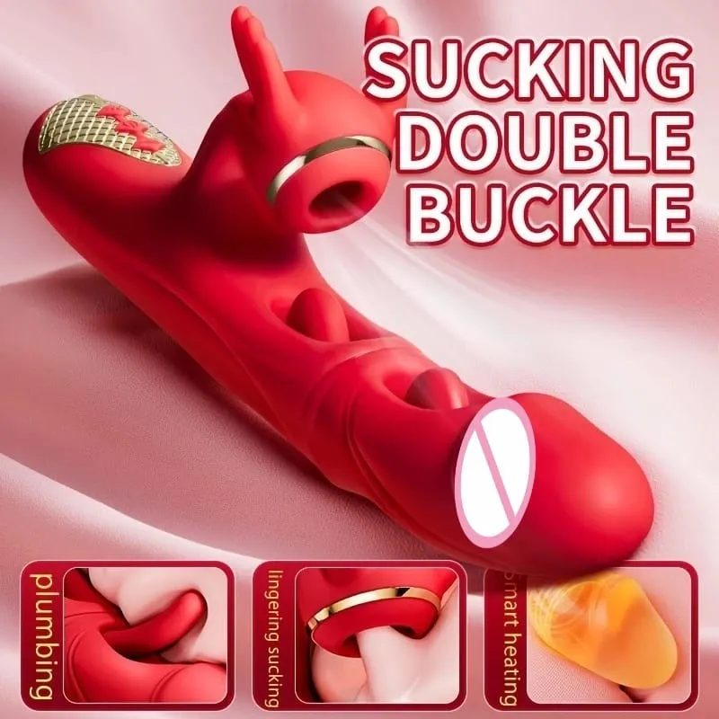 4in1 empurrando vibrador vibrador para mulher aquecimento g ponto clitóris estimulador sucção massageador vaginal brinquedos sexuais masturbador feminino