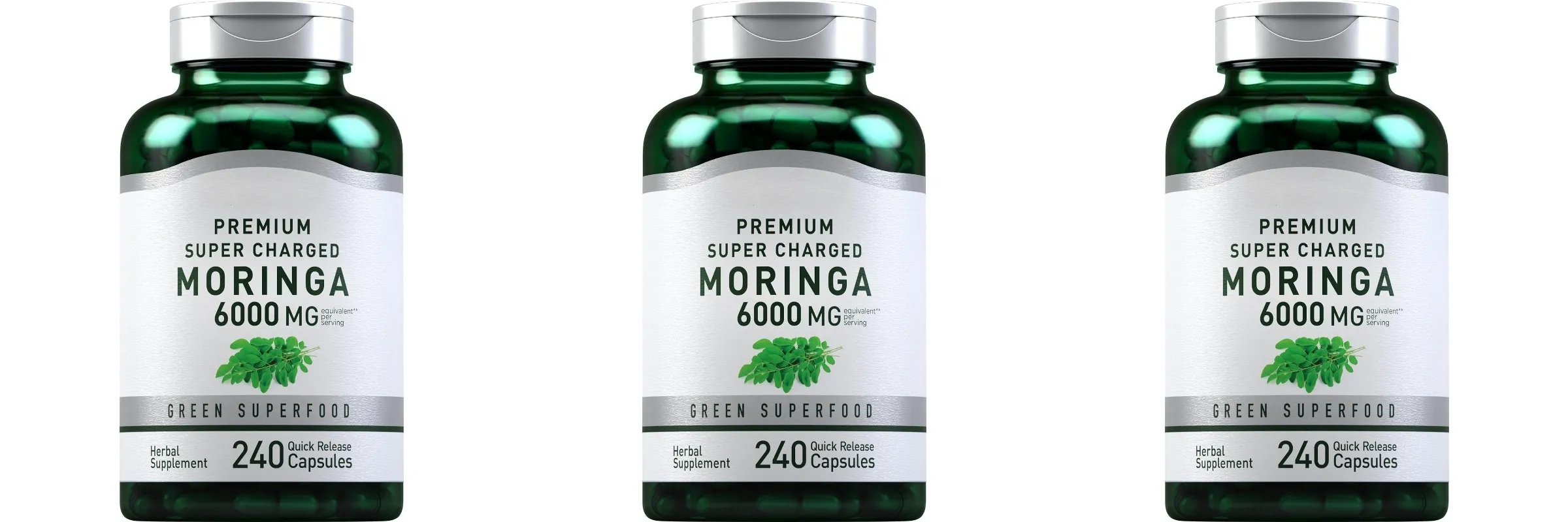 Suplemento de Moringa Oleifera 6000mg Extrato de Folha Concentrado Suporta Saúde e Bem-Estar Geral Não OGM 240 Cápsulas para Adultos