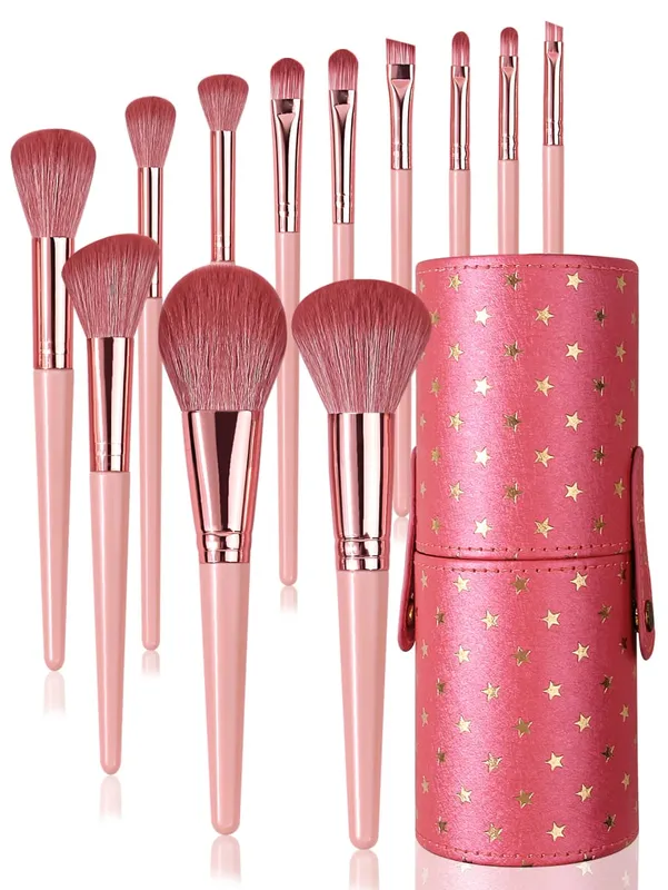 Portable Makeup Brushes 12pc Makeup Brush Set Synthetic Foundation Brush Powder Contour Eyeshadow Liner Blending Highlight