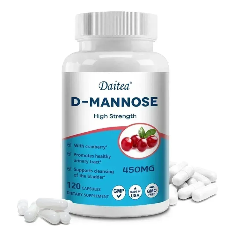 Cápsulas de D-Manose - com 1000mg de Extrato de Cranberry - Limpa, Desintoxica e Apoia a Saúde do Trato Urinário