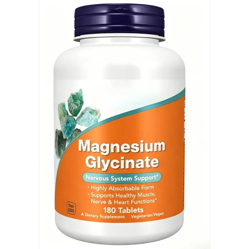 Suplemento de glicinato de magnésio 180 comprimidos comprimidos dietéticos de bisglicinato quelado para homens e mulheres suporte mineral diário suave