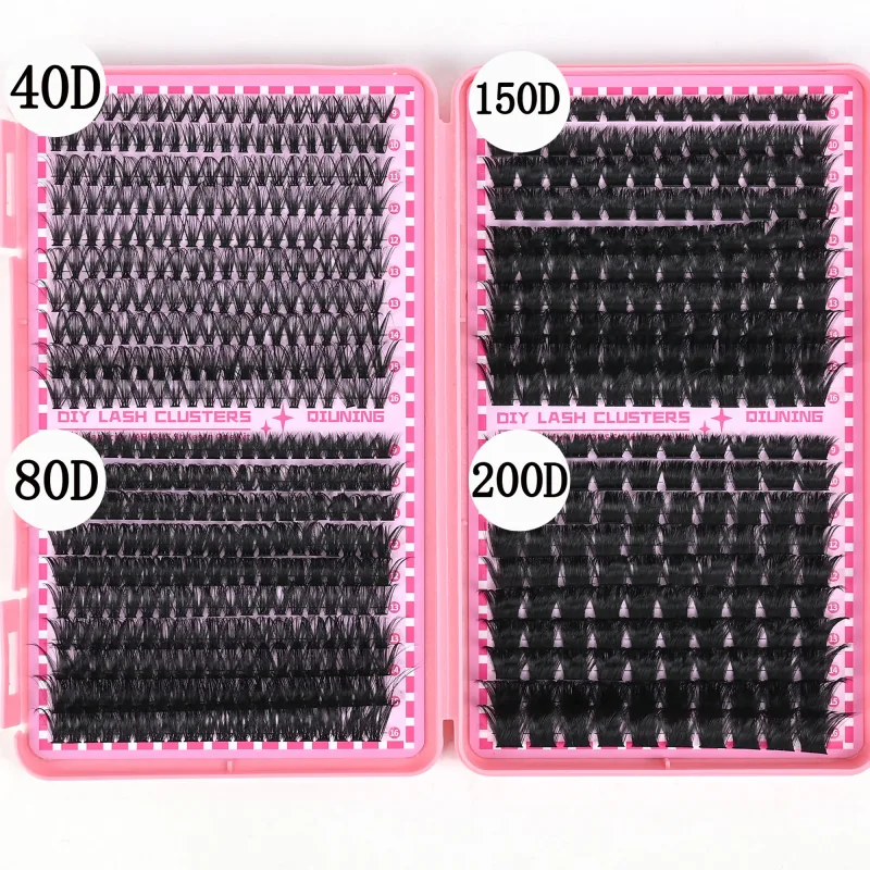 800 pçs kit de extensão de chicote diy clusters kit de extensão de cílios kit com lash bond e pinças de chicote de vedação