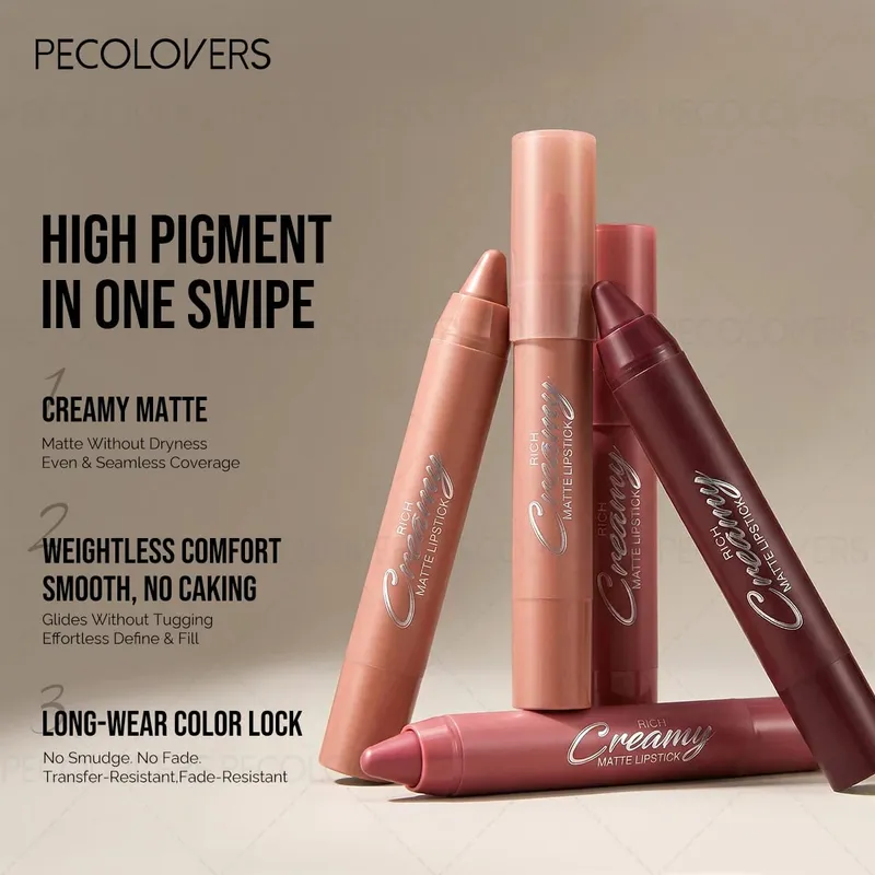6 Pçs/set Conjunto de Maquiagem Labial - Linha Labial Precisa e Cor Completa Hidratante Semi-fosco Adequado para Maquiagem Diária e de Festa — image 7