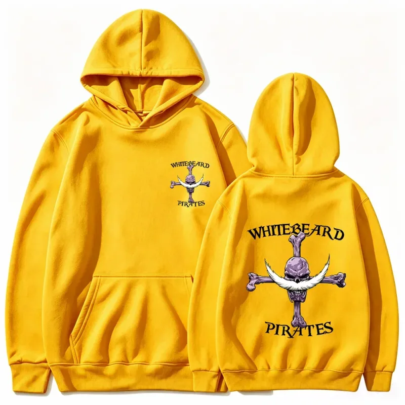 Moletom com capuz de piratas de barba branca de uma peça, moletom com estampa, barba branca Jolly Roger Anime gráfico streetwear top com capuz