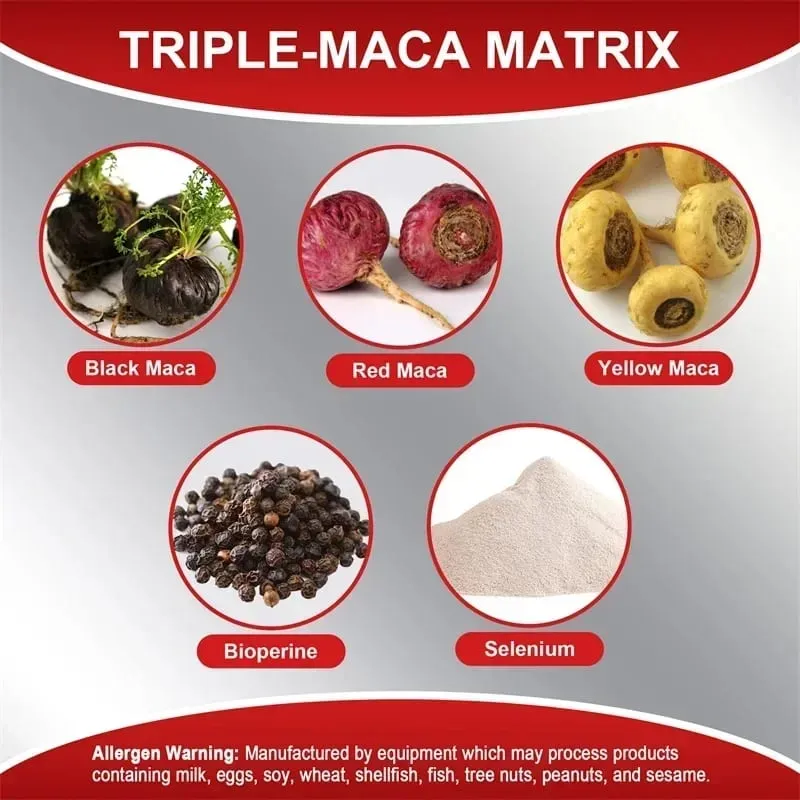 Cápsulas de raiz de maca - para apoiar a resistência energética e o desempenho, constrói músculos e força