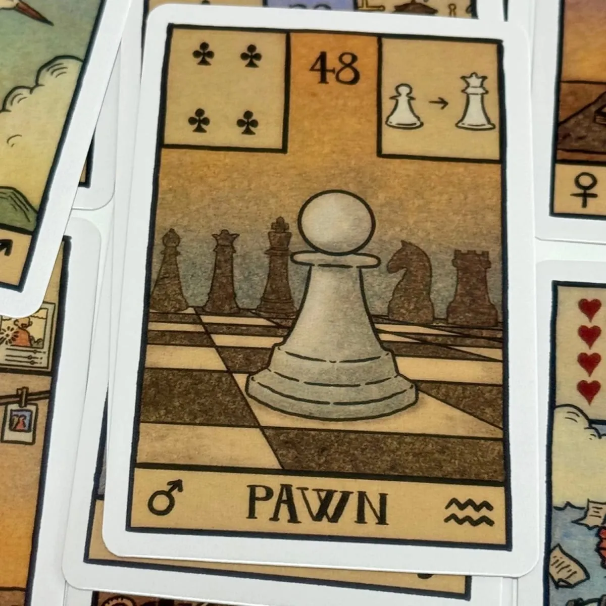 Cartões de oráculo Akashic Eye Lenormand 61 baralhos Cartões de oráculo ilustrados modernos