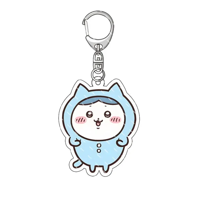 Yiji 펜던트 애니메이션 만화 아크릴 주변 장치 키 체인 Hachiware 우사기 귀여운 펜던트 가방 장식 장식 매달려 — image 4