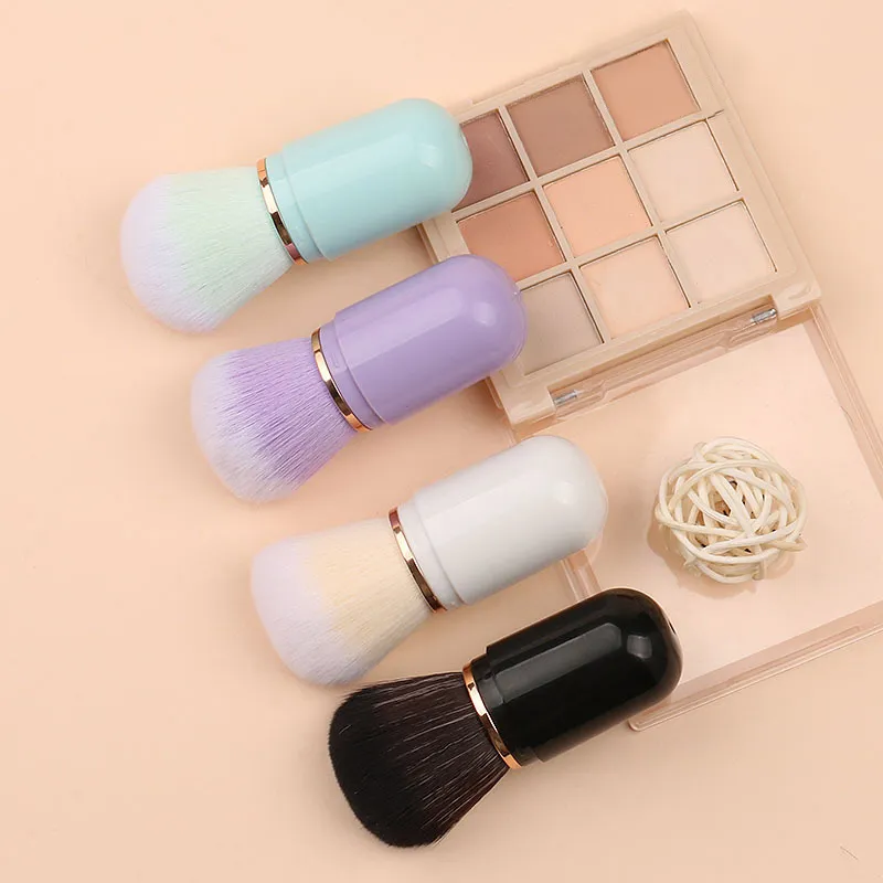 Ferramentas de maquiagem únicas, mini pincéis de maquiagem portáteis, ferramentas de beleza retráteis, pincel para pó solto, blush, pincéis de maquiagem