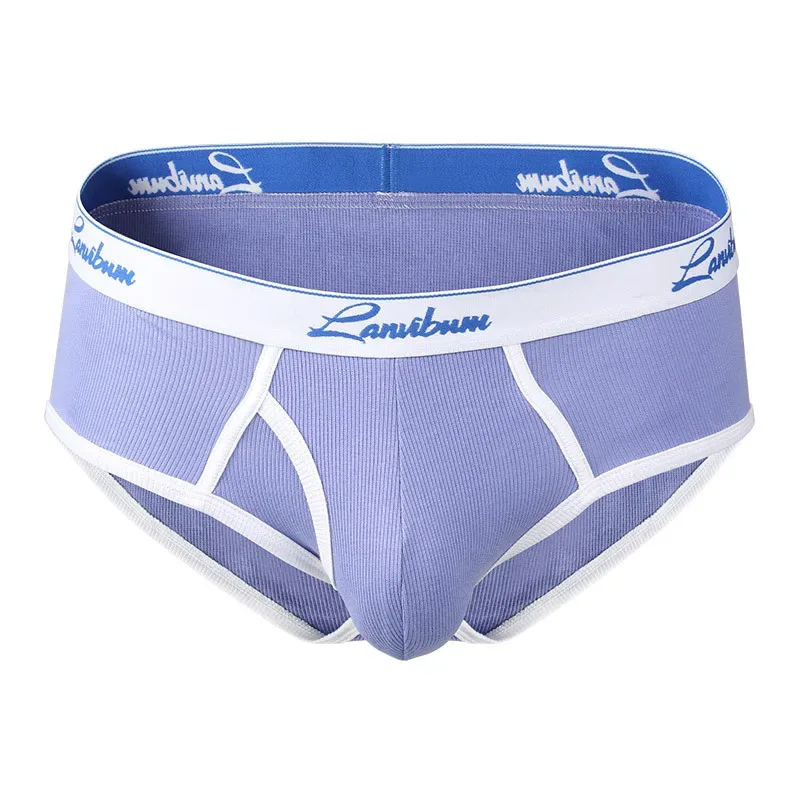 1/3 PCS Nova Roupa Interior Masculina Meados de Cintura Fio de Algodão Respirável Cor Sólida Roupa Interior Juvenil Calças Triângulo Masculinas
