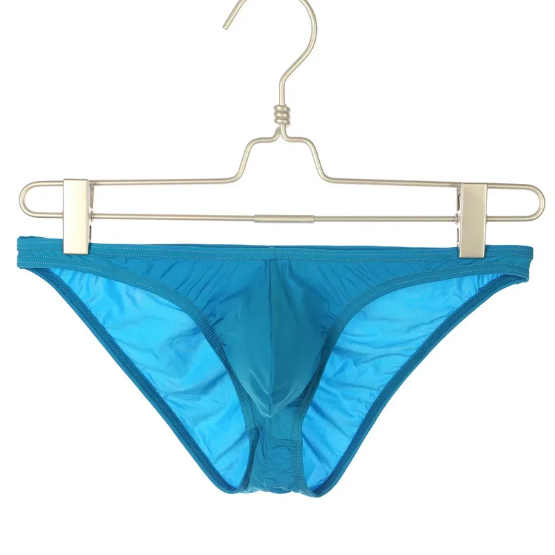 Wrinkle Large Size Male Briefs High Elastic Ice Silk Man Underwear Solid Color Youth Thin Section Comfortable Breathable Sexy