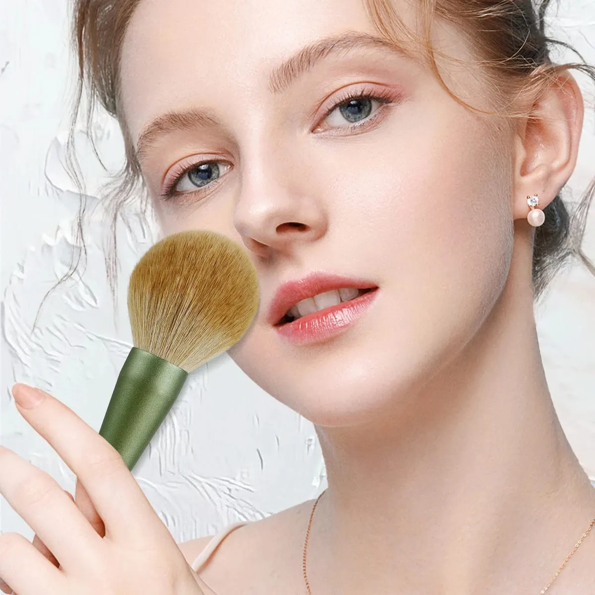10 Pcs Makeup Brushes Set Contour Brush Nose Brush Eyeshadow Brush Powder Dispersal Brush Pointed Wood Handle Cosmetic Tools