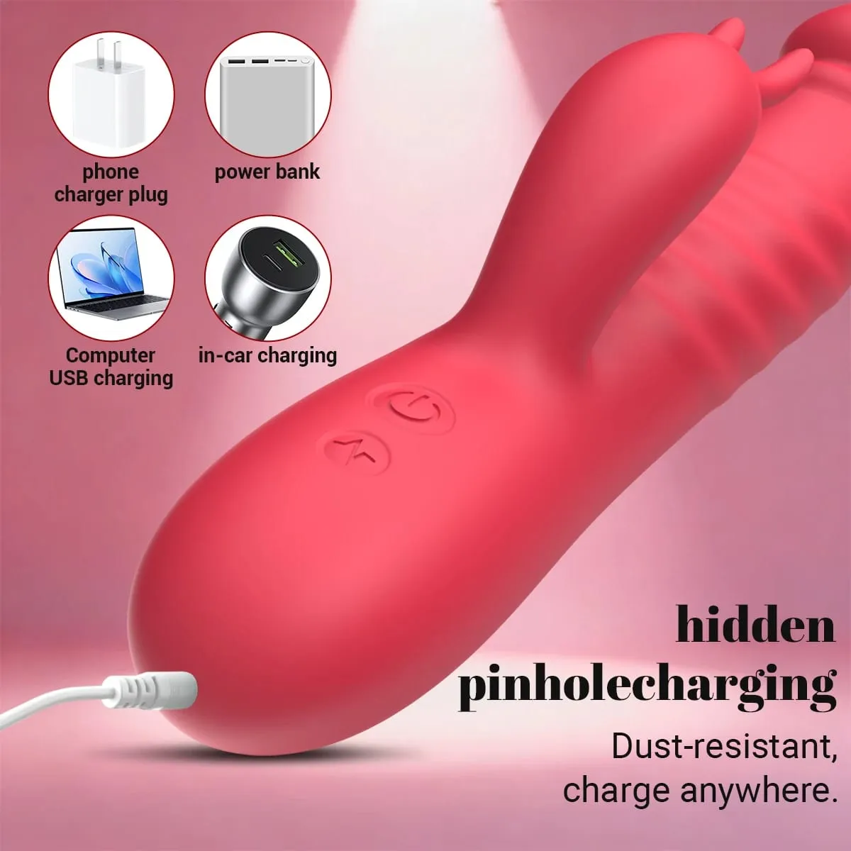 Vibrador coelho poderoso para mulheres, vibrador telescópico, ponto g, estimulador clitoriano de silicone, masturbador feminino, brinquedos sexuais — image 3