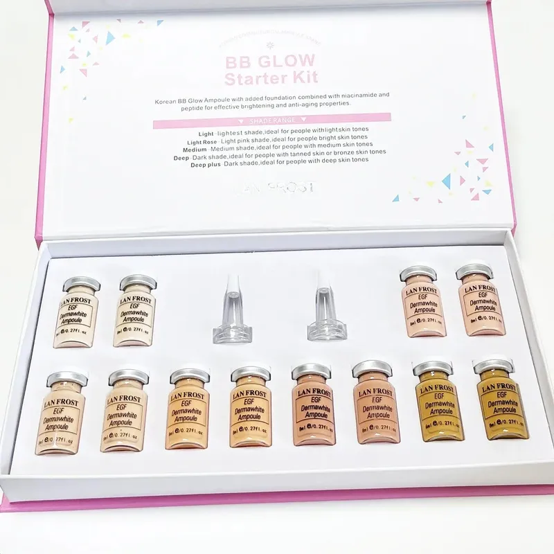BB Cream Glow Face Skin Care Serum Essence Ampoule Foundation Hyaluronic Acid Peptide Moisturizing Skin Rejuvenation Care Kit