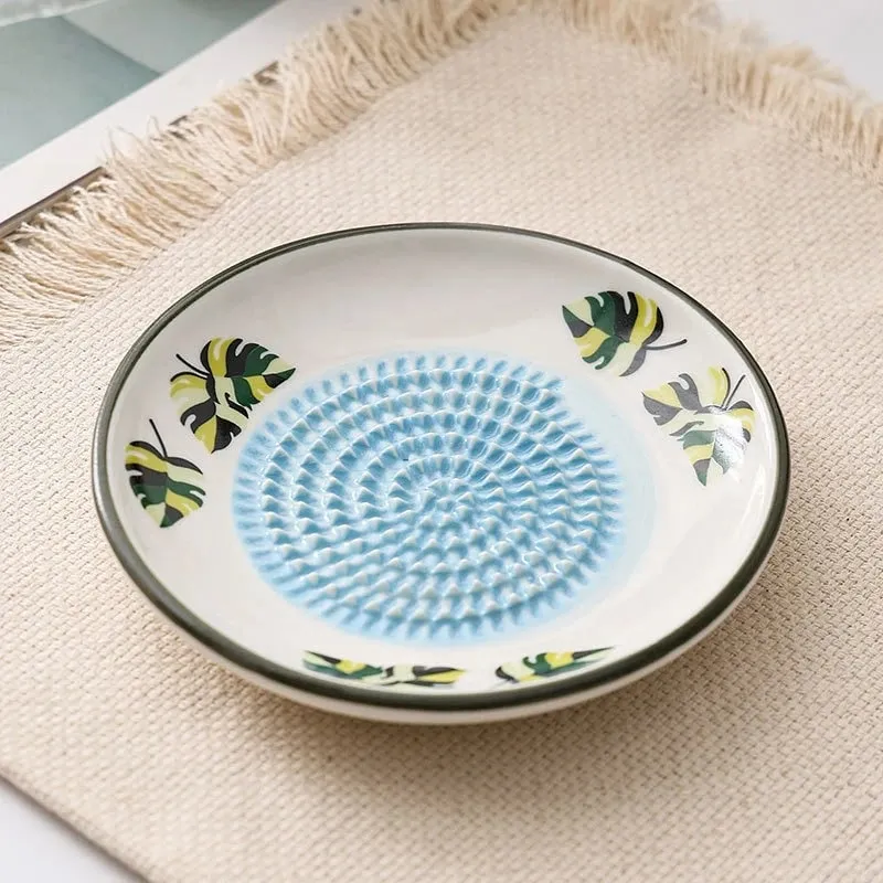 Colorido simples cerâmica ralador de gengibre ferramenta moedor mão alho masher portátil porcelana cenoura gengibre moagem ferramentas cozinha